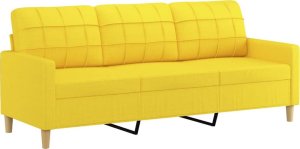 vidaXL Sofa 3-osobowa, jasnożółta, 180 cm, tapicerowana tkaniną 2
