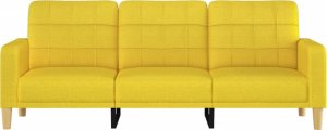 vidaXL Sofa 3-osobowa, jasnożółta, 180 cm, tapicerowana tkaniną 3