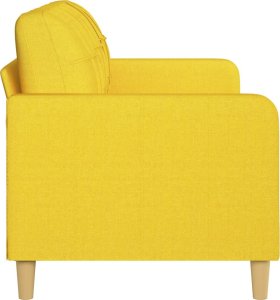 vidaXL Sofa 3-osobowa, jasnożółta, 180 cm, tapicerowana tkaniną 4