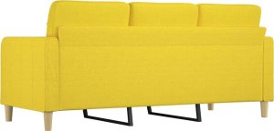 vidaXL Sofa 3-osobowa, jasnożółta, 180 cm, tapicerowana tkaniną 5