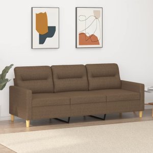 vidaXL Sofa 3-osobowa, brązowa, 180 cm, tapicerowana tkaniną 1