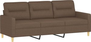 vidaXL Sofa 3-osobowa, brązowa, 180 cm, tapicerowana tkaniną 2