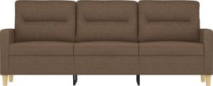 vidaXL Sofa 3-osobowa, brązowa, 180 cm, tapicerowana tkaniną 3