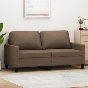 vidaXL vidaXL Sofa 2-osobowa, brązowa, 140 cm, tapicerowana tkaniną 1