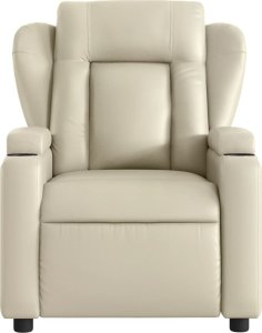 vidaXL vidaXL Rozkładany fotel masujący, kremowe, sztuczna skóra 4