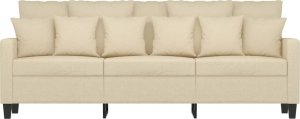 vidaXL vidaXL 3-osobowa sofa, kremowa, 180 cm, tapicerowana tkaniną 3