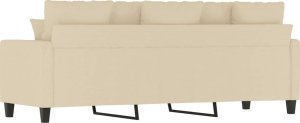 vidaXL vidaXL 3-osobowa sofa, kremowa, 180 cm, tapicerowana tkaniną 5