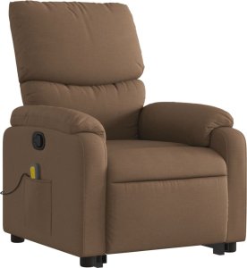 vidaXL vidaXL Podnoszony fotel masujący, rozkładany, brązowy, obity tkaniną 4