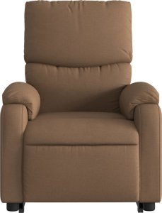vidaXL vidaXL Podnoszony fotel masujący, rozkładany, brązowy, obity tkaniną 9
