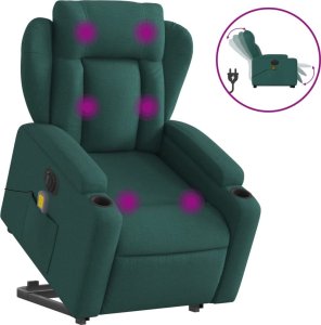 vidaXL vidaXL Podnoszony fotel masujący, elektryczny, rozkładany, zielony 2