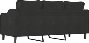 vidaXL Sofa 3-osobowa, czarna, 180 cm, tapicerowana tkaniną 5