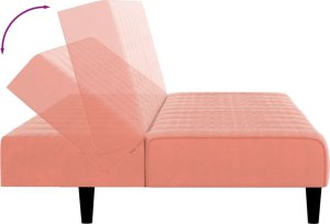 vidaXL vidaXL 2-osobowa kanapa, różowa, tapicerowana aksamitem 7