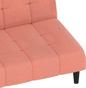 vidaXL vidaXL 2-osobowa kanapa, różowa, tapicerowana aksamitem 8