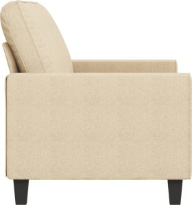 vidaXL vidaXL 2-osobowa sofa, kremowa, 140 cm, tapicerowana tkaniną 4