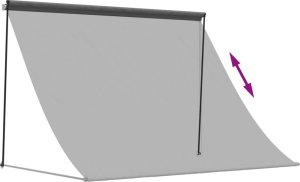 vidaXL Markiza zwijana, antracytowa, 200x150 cm, tkanina i stal 6