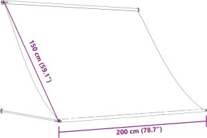 vidaXL Markiza zwijana, antracytowa, 200x150 cm, tkanina i stal 9