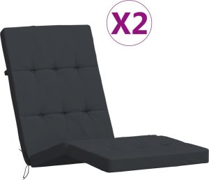 vidaXL Poduszki na leżaki, 2 szt., czarne, tkanina Oxford 2