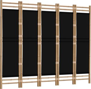 vidaXL Składany parawan 5-panelowy, 200 cm, bambus i płótno 3