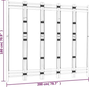 vidaXL Składany parawan 5-panelowy, 200 cm, bambus i płótno 9