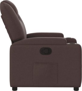 vidaXL Fotel rozkładany, ciemnobrązowy, obity tkaniną 4