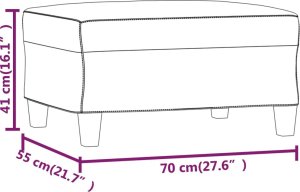 vidaXL Podnóżek, czerwień winna, 70x55x41 cm, tapicerowany tkaniną 7
