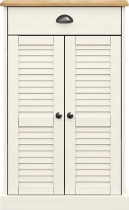 vidaXL Szafka na buty VIGO, biała, 60x35x96 cm, lite drewno sosnowe 4