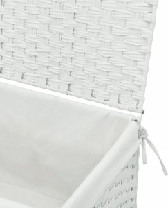 vidaXL Kosz na pranie, z pokrywą, biały, 55,5x35x34 cm, polirattan 7