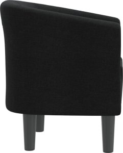 vidaXL Fotel klubowy, czarny, obity tkaniną 4