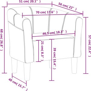 vidaXL Fotel klubowy, czarny, obity tkaniną 8