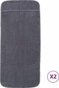 vidaXL Ręczniki plażowe, 2 szt., antracytowe, 75x200 cm, 400 g/m 2
