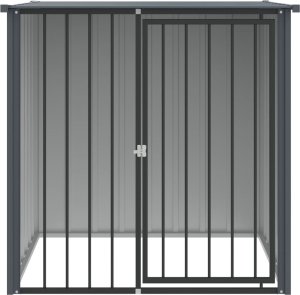 vidaXL Buda dla psa, z dachem, czarna, 110x103x109 cm, stal 3