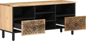 Listwa zasilająca vidaXL Szafka pod telewizor, 100x33x46 cm, lite drewno mango 4