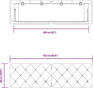 vidaXL vidaXL Poduszka na wezgłowie, niebieska, 160 cm, aksamitna 10
