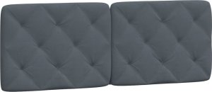 vidaXL Poduszka na wezgłowie, ciemnoszara, 140 cm, aksamitna 2