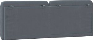 vidaXL Poduszka na wezgłowie, ciemnoszara, 140 cm, aksamitna 7