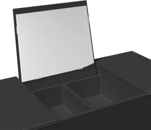 vidaXL Toaletka z lustrem, czarna, 100x45x76 cm 6