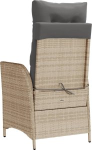 vidaXL vidaXL Rozkładany fotel ogrodowy z podnóżkiem, mieszany beż, rattan PE 6