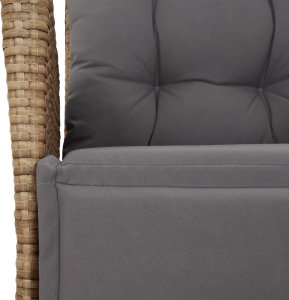 vidaXL vidaXL Rozkładany fotel ogrodowy z podnóżkiem, mieszany beż, rattan PE 9
