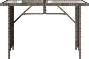 vidaXL Stół ogrodowy ze szklanym blatem, szary, 110x68x70 cm 4