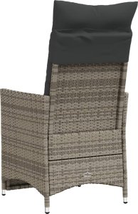 vidaXL Rozkładane krzesła ogrodowe, 2 szt., poduszki, szary rattan PE 6