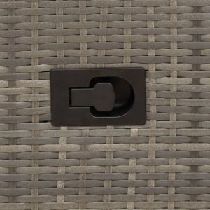 vidaXL Rozkładane krzesła ogrodowe, 2 szt., poduszki, szary rattan PE 9