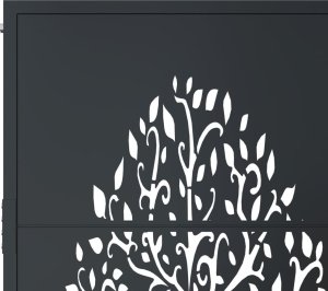 vidaXL Furtka ogrodowa, antracytowa, 105x180 cm, stal, motyw drzewa 6