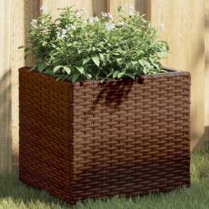 vidaXL vidaXL Donica ogrodowa, brązowa, 36x30x32 cm, rattan PE 1