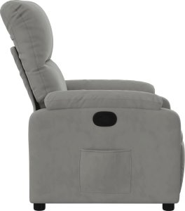 vidaXL Rozkładany fotel, jasnoszary, obity mikrofibrą 7