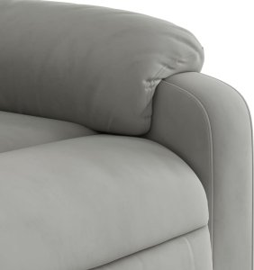 vidaXL Rozkładany fotel, jasnoszary, obity mikrofibrą 8