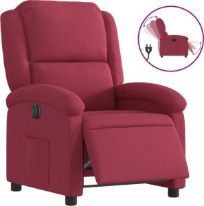 vidaXL vidaXL Elektryczny fotel rozkładany, winna czerwień, obity aksamitem 2