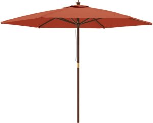 vidaXL vidaXL Parasol ogrodowy na drewnianym słupku, terakotowy, 299x240 cm 2