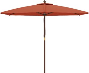 vidaXL vidaXL Parasol ogrodowy na drewnianym słupku, terakotowy, 299x240 cm 3