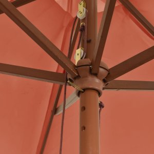 vidaXL vidaXL Parasol ogrodowy na drewnianym słupku, terakotowy, 299x240 cm 6