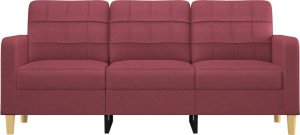 vidaXL vidaXL Sofa 3-osobowa, winna czerwień, 180 cm,tapicerowana tkaniną 3